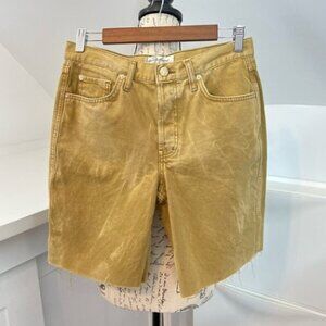 We the Free Raw Hem Brown/Yellow Bermuda Shorts Free People